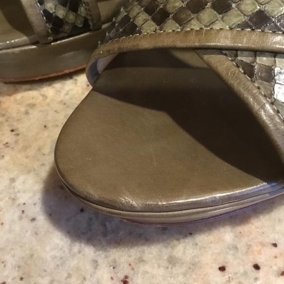 Alexandre Birman Python Leather Platform Wedge Strappy Sandals - Picture 5 of 16